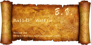 Balló Vulfia névjegykártya